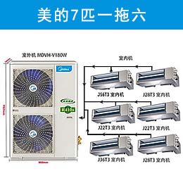 四室兩廳美的7匹一拖六中央空調(diào)豪華套餐